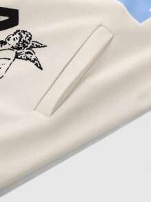 Manfinity Campus Court Men's Button Front Long Sleeve Letter Print Pocket Casual Jacket - Multicolor - View 7