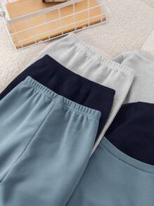 SHEIN 6 Stücke/Set Baby Jungen/Mädchen Lässig set aus Langarm Sweatshirt mit Schriftdruck und Hose mit elastischem Bund, geeignet für Zuhause und Outdoor Tragen im Herbst und Winter