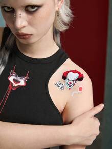 IT x SHEIN 1pc Horror Character & Alphabet Design Halloween Sticker