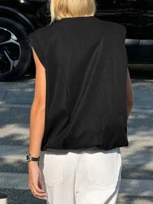 Muchica Women's Solid Color Zip-Up Casual Jacket For Summer - Black - View 2