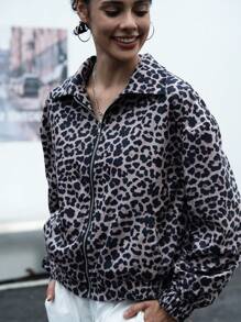 INAWLY Leopard Print Long Sleeve Jacket For Women Fall Cloth For Women - Multicolor - View 8