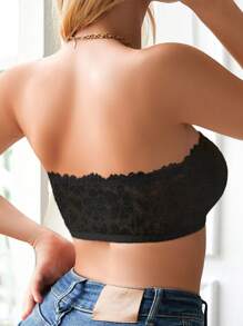 1 pièce Soutien-gorge sans armatures avec fermeture à crochet avant en dentelle pour femme mature