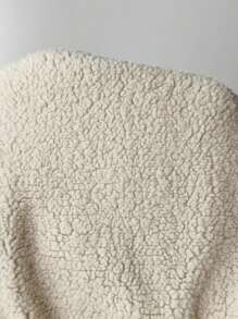 SHEIN Clasi Abrigo acolchado ajustado para mujer con forro térmico, cuello esponjoso, parches, bolsillo con cremallera, para otoño/invierno - Negro - Ver 8