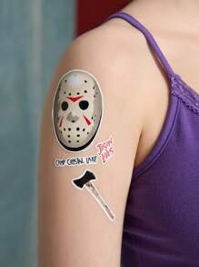 WB Horror X SHEIN 1pc Horror Mask And Letter Sticker Set