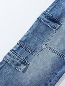 2 件套青少年女孩 Y2K 休闲星星印花长袖衬衫和水洗阔腿牛仔裤套装