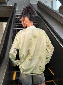 Caro Terranova Artist Y2K Streetwear Casual Loose Fit Ripped Distressed Sweatshirt, For Holiday, Vacation, Spring, Festival, For Workout, Ibiza Fits, Western Wear