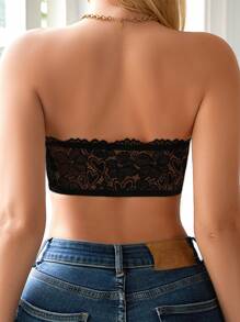 1 pièce Soutien-gorge sans armatures avec fermeture à crochet avant en dentelle pour femme mature