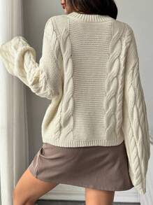 Chiquease Dames lente en herfst casual effen kleur klokmouwen trui
