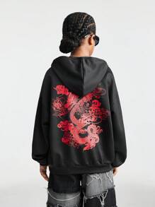 SHEIN Quần áo cho bé gái tuổi teen giữ ấm bằng vải lông cừu, bóng đá, bóng chuyền, lễ tạ ơn, lễ Halloween, giáng sinh, ngày đầu tiên đi học, áo khoác bomber dày ấm áp cho mùa thu/đông - màu đen - Xem 4