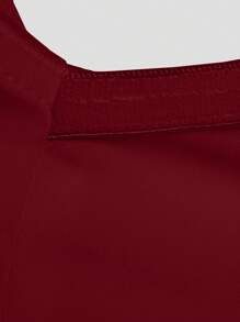 L'Amorae Áo Crop Top Tay Phồng Một Bên Vai - Màu Đỏ Sâu - Xem 7