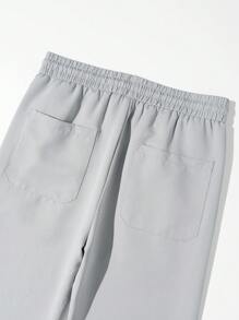 Manfinity Roghcode Pantalones casuales simples con estampado de araña para hombre, para uso diario - Gris Claro - Ver 6