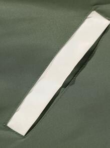 Manfinity Homme Men's Colorblock Jacket Casual All-Match All-Match Coat Flight Suit - Green - View 6