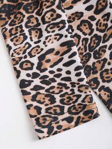 SHEIN Unity 1pc Animal Leopard Print Bodycon Dress With Sweetheart Neck - Multicolor - View 5