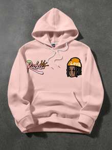 Aesthetic Post Áo hoodie in hình nhân vật hoạt hình cho nam, áo nỉ dài tay họa tiết kỳ nghỉ, áo hoodie dài tay, quà tặng cho bạn bè, chồng, bạn trai - Hồng - Xem 2