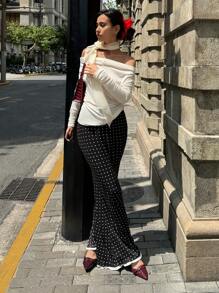 Siren Gaze 女士圆点印花 A 字裙，休闲风格 - 彩色 - 查看 6