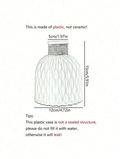 1pc Plastic Flower Vase, Faux Ceramic Vase Home ation Arrangements,Home ,Flower Vase,Centerpiece,Table Fall Valentine DAY, Valentines Wedding, Birthday, Room Living Room, Office Items, Stuff,Fall view 2