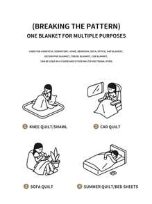 1pc Thick Jacquard Woven Blanket In Long Stripe Design, Provides Cozy And Comfortable Sleep Experience - White - View 8