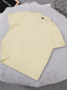 Manfinity Homme Plus Size Men's Casual Plain Short Sleeve Polo Shirt For Work