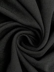 SHEIN LUNE Plus Size Black And White Contrast Trim Dress With Collar Winter Clothes - Black and White - View 10