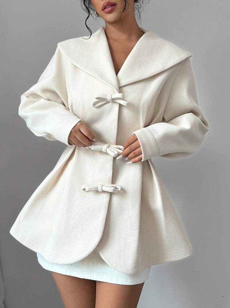 Selianne Women's Solid Color Sailor Collar Button Front Elegant