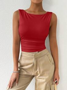 SHEIN EZwear Đồ lót áo hai dây - Đỏ - Xem 4