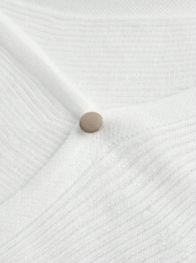 SHEIN MOD 白色露肩 V 领透明女式针织毛衣 - 白色 - 查看 3