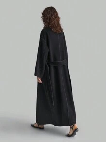 Ontre Abrigo negro de mujer nuevo para 2025, elegante estilo de dama de oficina