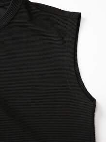 Manfinity Homme Camiseta de tirantes ancha con textura lisa casual para hombre, verano