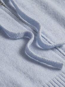 INAWLY 2pcs Women's Solid Color Simple Hooded Sweater And Pants Set ,2 Pieces Set Blue - Baby Blue - View 4