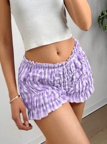 Muchica 女士泡泡纹褶皱短裤