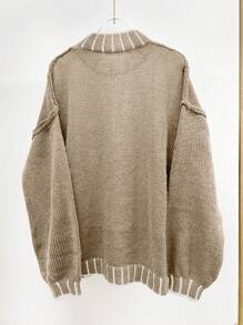 Chiquease Women's Casual Loose Striped Crew Neck Sweater, Fall/Winter,Long Sleeve Tops