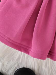 2pcs Baby Girls' Casual Baseball Jacket And Pleated Skirt Outfit, Spring And Autumn - Hot Pink - View 8
