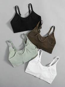 Easithlete 4pcs Seamless Medium Support  Sports Bra - Multicolor - View 2