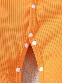 جمبسوت مبطنة مطرزة بالدب الطريف للأطفال الرضع الذكور - أصفر - مشاهدة 8