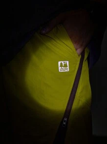 In My Nature 男士字母印花撞色休闲健身户外短裤 - 芥末黃 - 查看 4