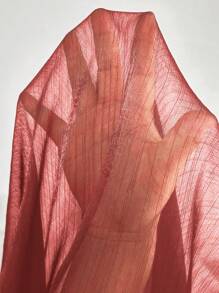 SHEIN Privé Damen Bluse in Große Größen, Kontrastfarbe Schwarz und Weiß, durchsichtig und glänzend, Herbst-Schulanfang - Bordeaux - Übersicht 6