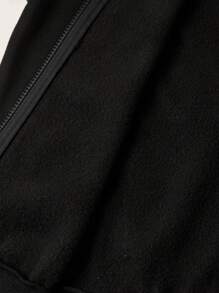 2pcs Tween Boys Casual Korean Style Graphic Print Hoodie Cardigan Jacket And Crossbody Bag Set,In Fall/Winter