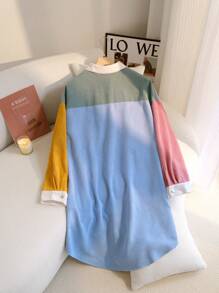 SHEIN EZwear Cộng với kích thước khối màu nút lên áo khoác thoải mái thường ngày - Nhiều màu - Xem 2