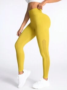 Core Rhythm Women's Solid Color Seamless Ribbed Leggings Yoga Pants