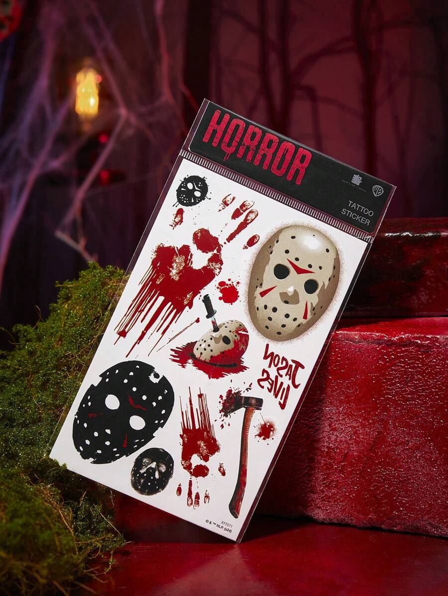 WB Horror X SHEIN 1 pieza Tatuaje temporal con diseño de horror - Multicolor - Ver 1