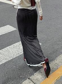 Siren Gaze 女士圆点印花 A 字裙，休闲风格 - 彩色 - 查看 2