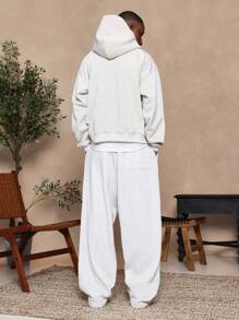 SUMWON Balloon Fit Jogger Sweatpants Ultra Soft Fleece Athletic Loungewear Oversized Relaxed Casual Comfort Pants For Home Gym Training Winter Fall - Grey - View 4