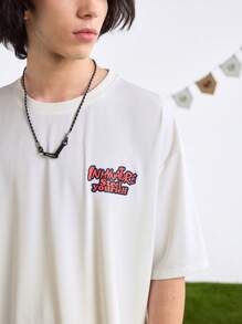 In My Nature Men's Letter Print Short Sleeve Outdoor T-Shirt - White - View 3