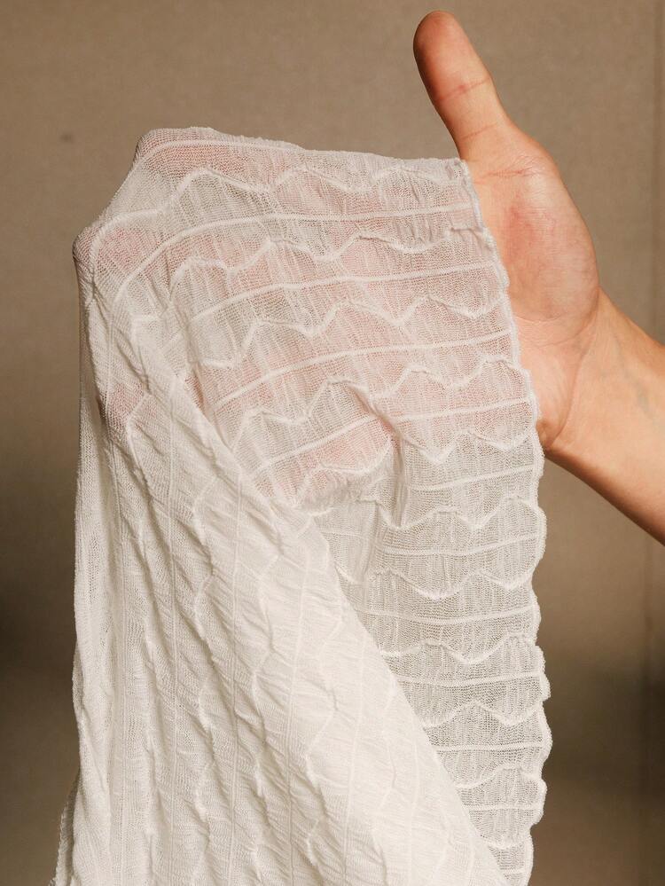 Sexy & Elegant Lace White Fitted Base Layer Blouse For Women