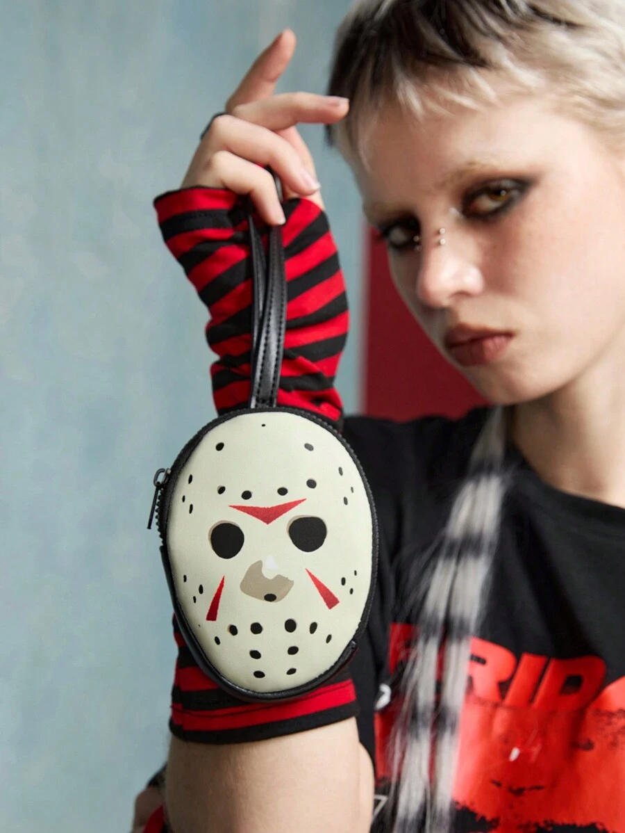 WB Horror X SHEIN 恐怖电影卡通外星人印花零钱包