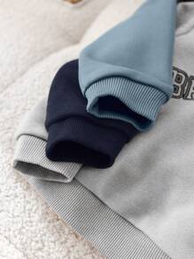 SHEIN 6 Stücke/Set Baby Jungen/Mädchen Lässig set aus Langarm Sweatshirt mit Schriftdruck und Hose mit elastischem Bund, geeignet für Zuhause und Outdoor Tragen im Herbst und Winter