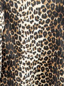 Camisa de manga larga con lazo y estampado de leopardo clásico casual para niña joven, adecuada para uso diario al aire libre, se combina bien con varios pantalones, otoño