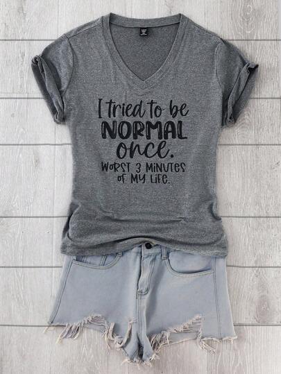 Calvaya 大码 V 领短袖字母印花休闲 T 恤女式图案 T 恤夏季