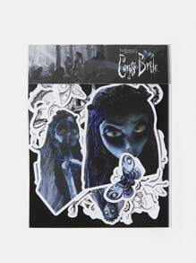 Corpse Bride X SHEIN 56张卡通人物图案贴纸套装，情侣婚礼、礼物、情人节 - 彩色 - 查看 6