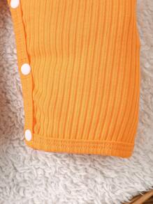 جمبسوت مبطنة مطرزة بالدب الطريف للأطفال الرضع الذكور - أصفر - مشاهدة 5